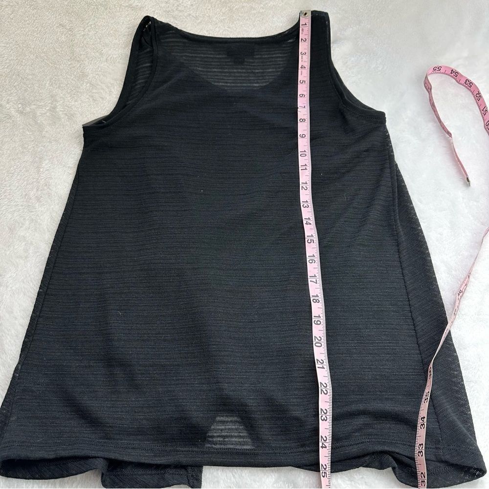 Mossimo black textured sheer fabric shark‎ bite tank top NWT size S - Picture 10 of 10